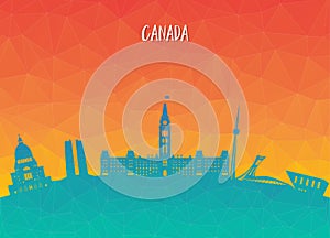 Canada Landmark Global Travel And Journey paper background. Vector Design Template.used for your