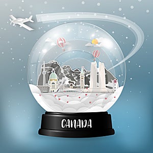 Canada Landmark Global Travel And Journey paper background. Vector Design Template.used for your