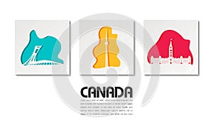 Canada Landmark Global Travel And Journey paper background. Vector Design Template.used for your advertisement, book, banner,