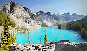 Canada Landscape Mountains Moraine Lake