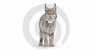 Canada Lynx isolated on white background. Generative AI.