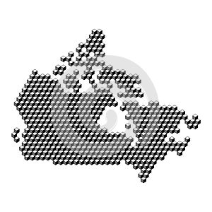 Canada map from 3D black cubes isometric abstract concept, square pattern, angular geometric shape. Vector illustration