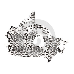 Canada map abstract schematic from black ones and zeros binary d