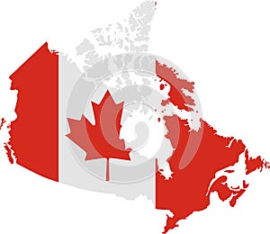 Canada Map with Flag