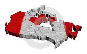 Canada map flag mosaic illustration