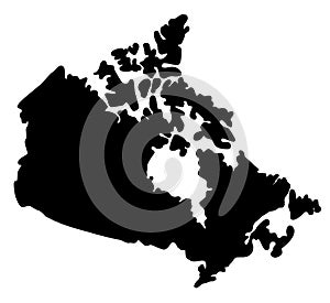 Canada map silhouette vector illustration