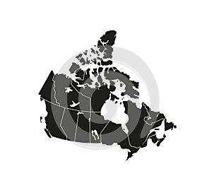 Canada Map, states border map. Vector illustration