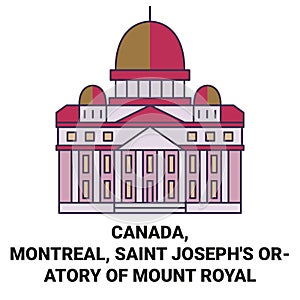 Canada, Montreal, Saint Joseph's Oratory Of Mount Royal travel landmark vector illustration