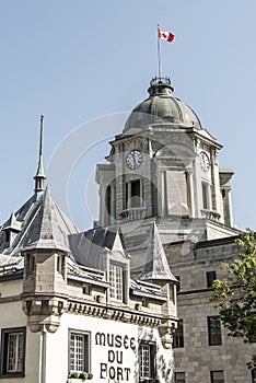 Canada Museum Musee du Fort Old Quebec City Historic district Canadian flag raised