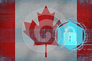 Canada network protected. Internet defense concept.