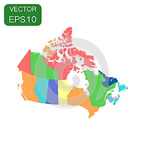 Canada pilitical map icon. Business cartography concept Canada p