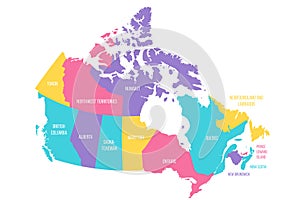 Canada political map of administrative divisions