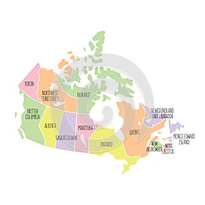 Canada political map. Low detailed