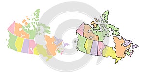 Canada political map. Low detailed