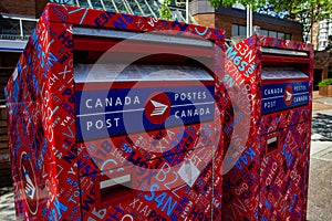 Canada Post mailbox on a street corner