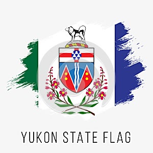 Canada Province Yukon Vector Flag Design Template. Yukon Flag for Independence Day