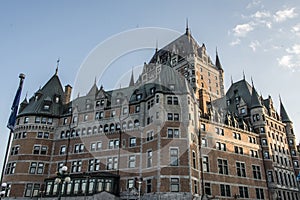 Canada Quebec City Sunset Chateau Frontenac most famous tourist attraction UNESCO World Heritage Site