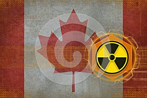 Canada radioactive threat. Radiation hazard concept.
