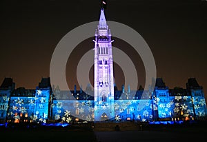 Canada's Floodlit Parliament.
