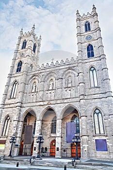 Canada`s National Historic Site Notre Dame Basilica in Montreal, Quebec, Canada photo