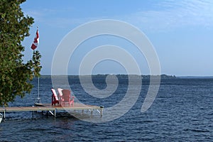 Canada scene of dock on lake