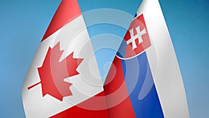 Canada and Slovakia two flags