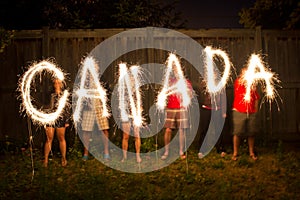 Canada sparklers in time lapse photography photo