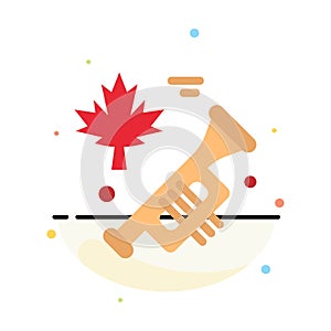 Canada, Speaker, Laud Abstract Flat Color Icon Template