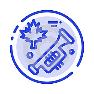 Canada, Speaker, Laud Blue Dotted Line Line Icon