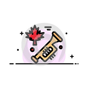 Canada, Speaker, Laud  Business Flat Line Filled Icon Vector Banner Template photo