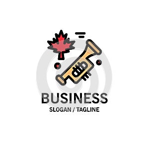 Canada, Speaker, Laud Business Logo Template. Flat Color photo