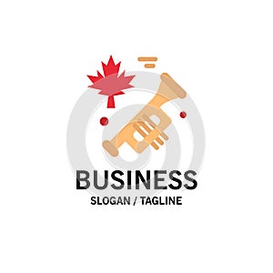Canada, Speaker, Laud Business Logo Template. Flat Color photo