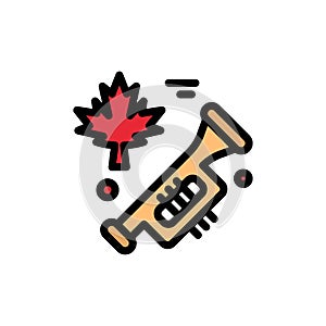 Canada, Speaker, Laud  Flat Color Icon. Vector icon banner Template