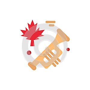 Canada, Speaker, Laud  Flat Color Icon. Vector icon banner Template photo
