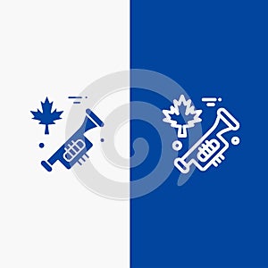 Canada, Speaker, Laud Line and Glyph Solid icon Blue banner Line and Glyph Solid icon Blue banner photo