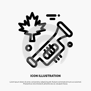 Canada, Speaker, Laud Line Icon Vector