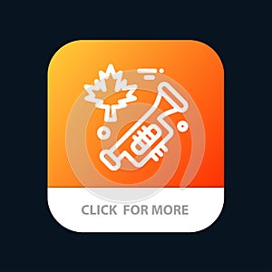 Canada, Speaker, Laud Mobile App Button. Android and IOS Line Version