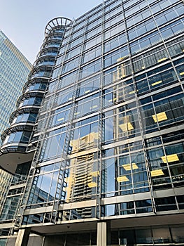 Iconic 20 Canada Square office building in Canary Wharf London , United Kingdom