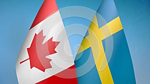 Canada and Sweden two flags