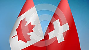 Canada and Switzerland two flags