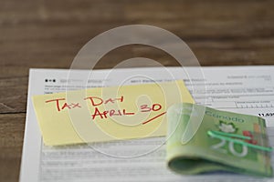 Canada tax day April 30 Tax from with cash refund from above