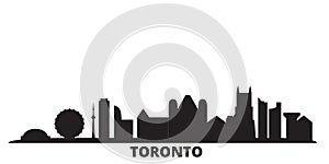 Canada, Toronto city skyline isolated vector illustration. Canada, Toronto travel black cityscape