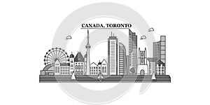 Canada, Toronto city skyline isolated vector illustration, icons