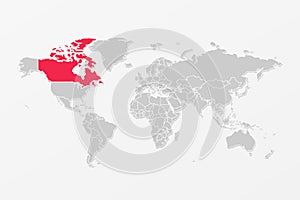 Canada vector map. World infographic symbol. International global illustration sign. Design element for canadian business, travel