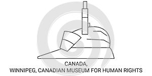Canada, Winnipeg, Canadian Museum For Human Rights travel landmark vector illustration
