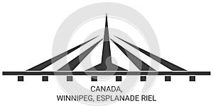 Canada, Winnipeg, Esplanade Riel travel landmark vector illustration photo