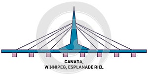 Canada, Winnipeg, Esplanade Riel travel landmark vector illustration photo