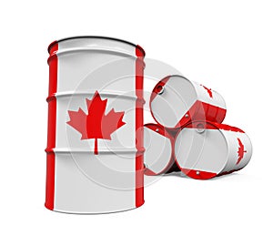Canadaian Flag Oil Barrel