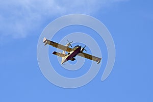 A canadair in action during the fire