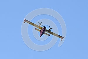 A canadair in action during the fire